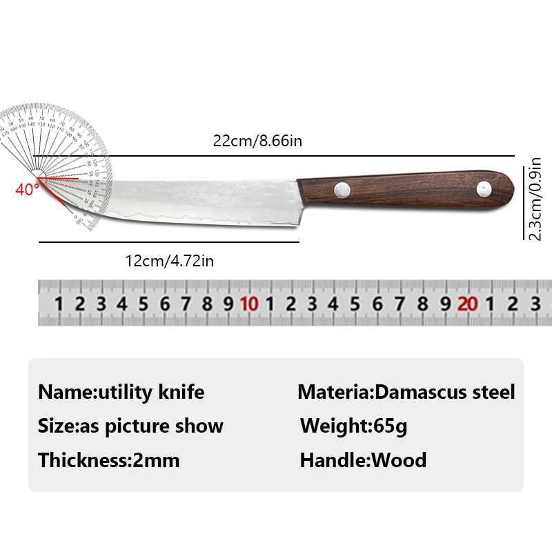 67th floor Damascus steel steak knife kitchen utility knife cutter Boning knife sushi barbecue cutting fishing knife Y241227
