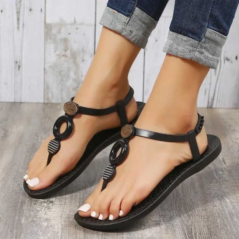 High Quality Womens Summer Decorative Toe Back Beach Sandals Button O-shaped Decorative Sandals Holiday Tablet Outdoor Beach Sandals T241227