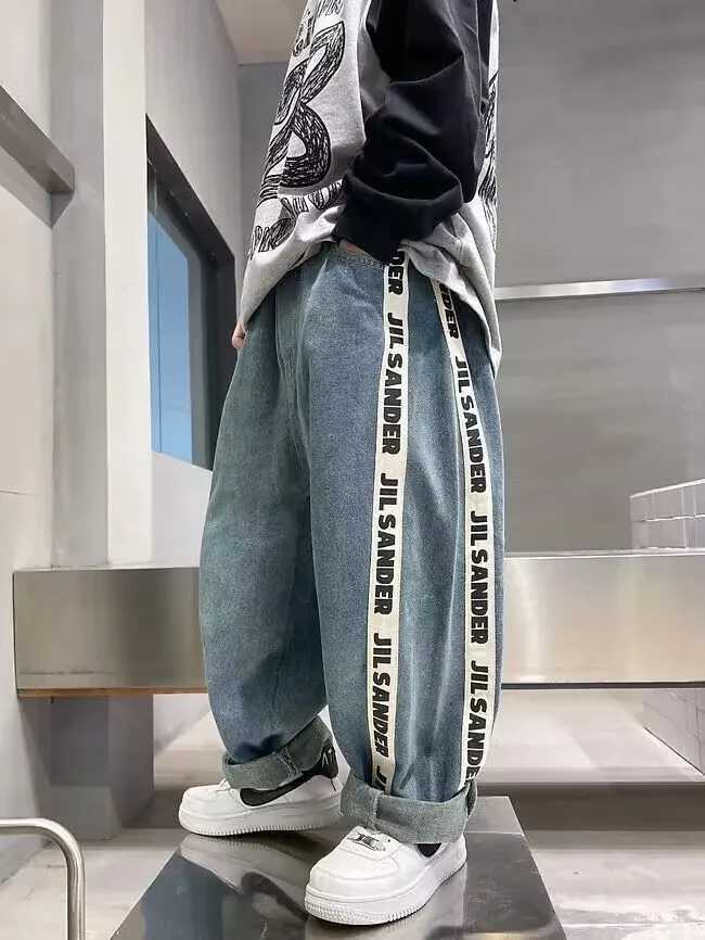 Childrens Big Boys Jeans Boys Pants Childrens Clothing 5-12 Year Old Boys Childrens Bags Summer Clothing Teenagers New Jeans W241227