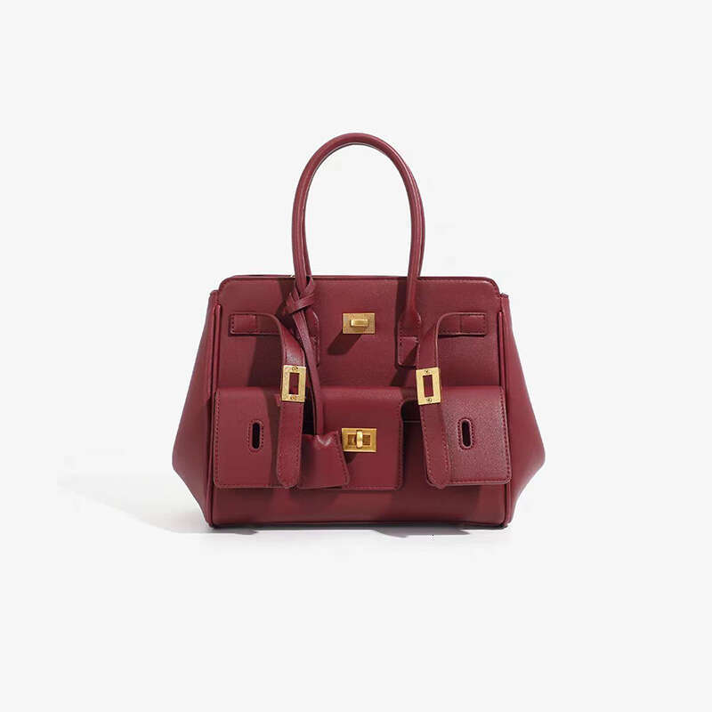 Women's Bags Designer Lock Wings Shoulder Bag,Large Capacity Commuting Tote Bag, Genuine Leather Locomotive Bag,Versatile Women Handbag Momei