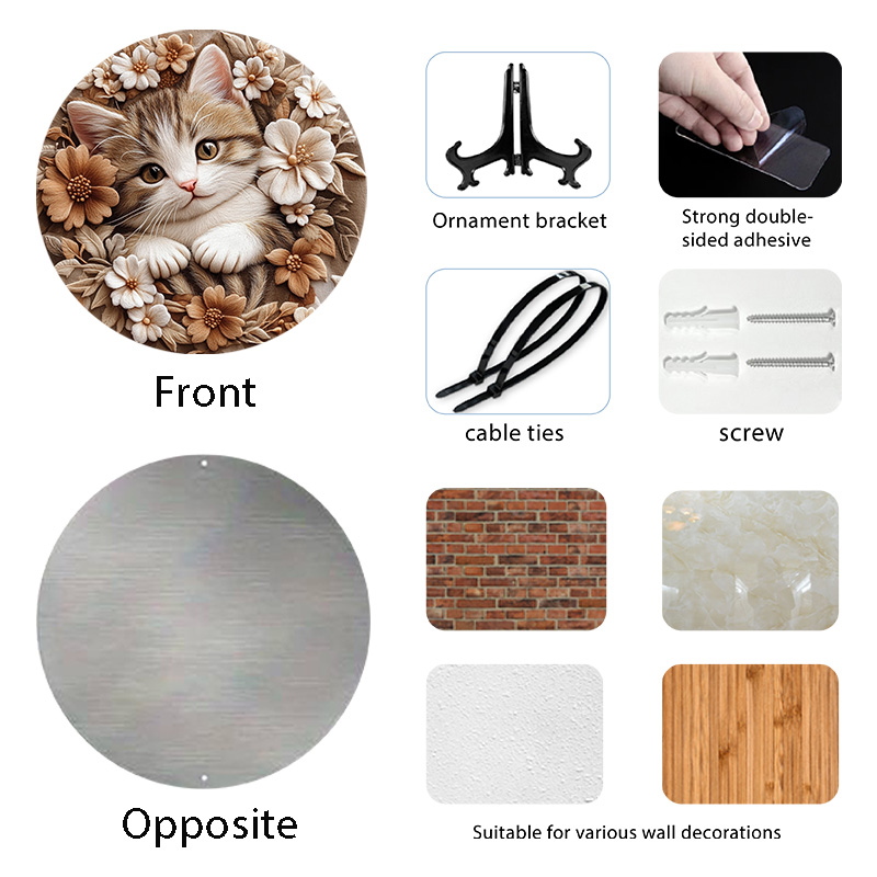 Customized Circular Aluminum Pet Tombstone - Premium Quality Memorial Decoration Painting for Beloved Pets