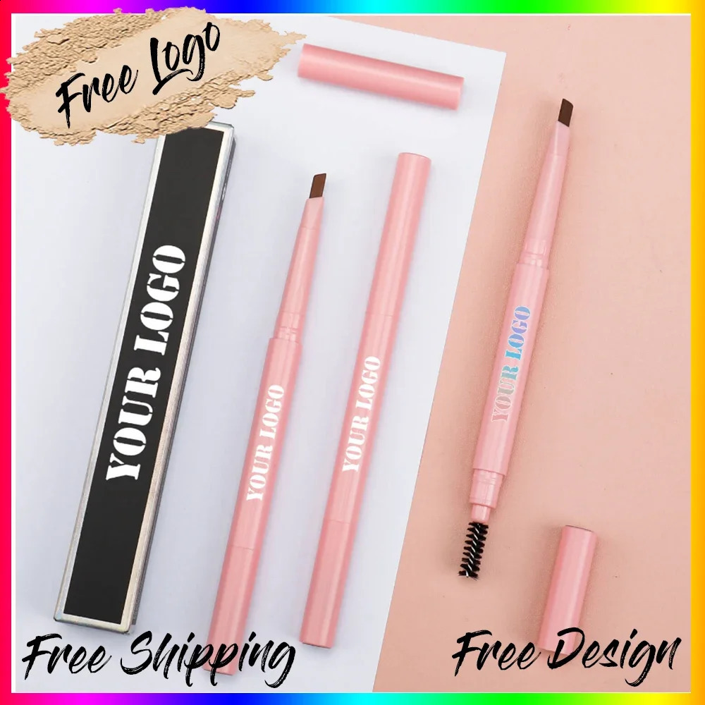 Custom Pink Eyebrow Pencil Private Label Waterproof Long Lasting Vegan Eyebrow Pencil Suppliers 241226