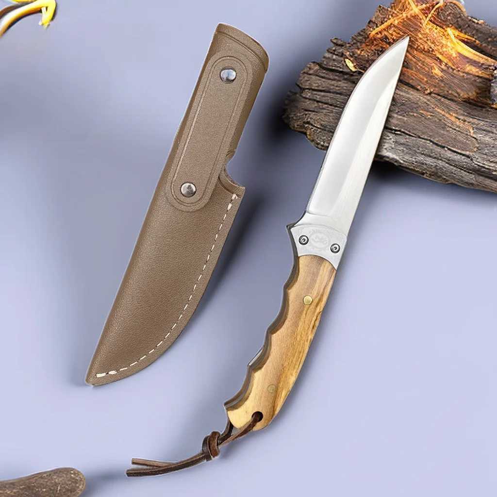 Utility Kitchen Knife Wood Cutter Knives With Pakka Wood Handle 5Cr1ov Stainless Steel Mirror Polishing Y241227