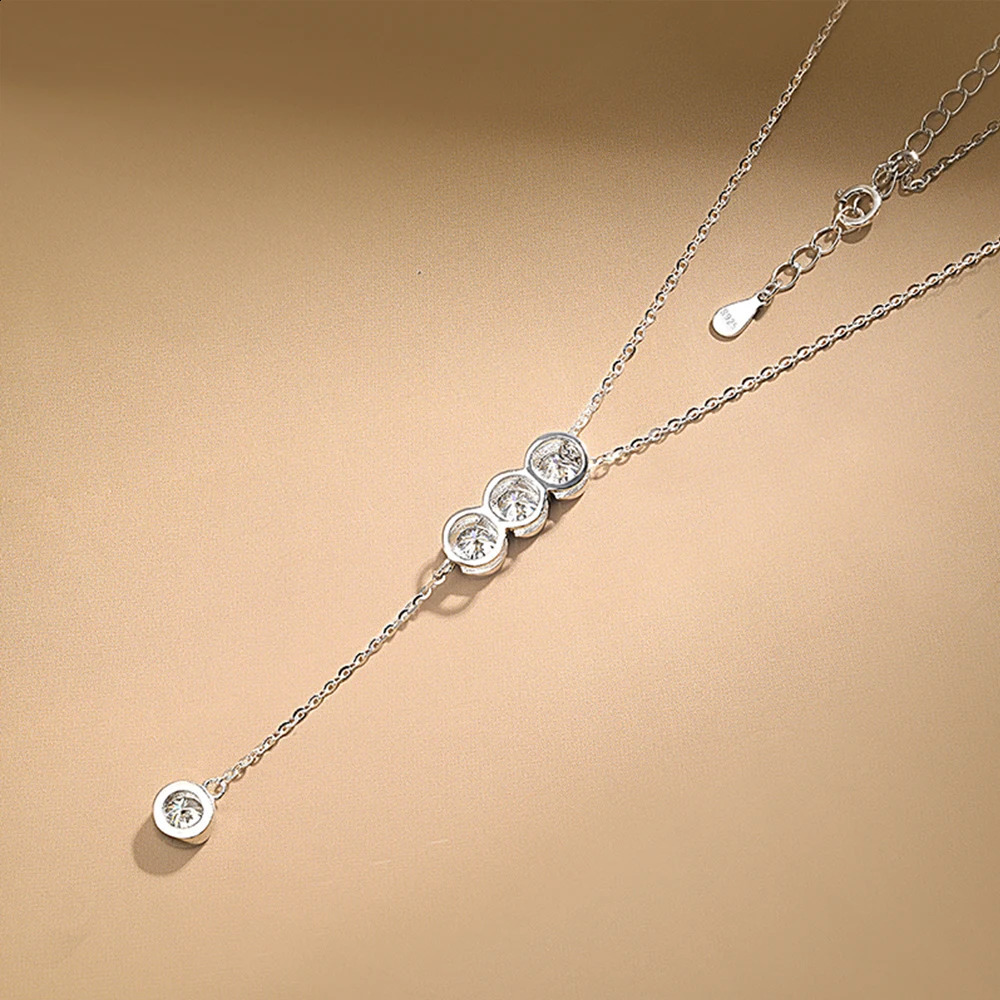 Houtros 3mm5mm Full Necklace for Girls Classic Bubble Clavicular Chain 925 Sterling Silver Party Fine Jewelry GRA 241226