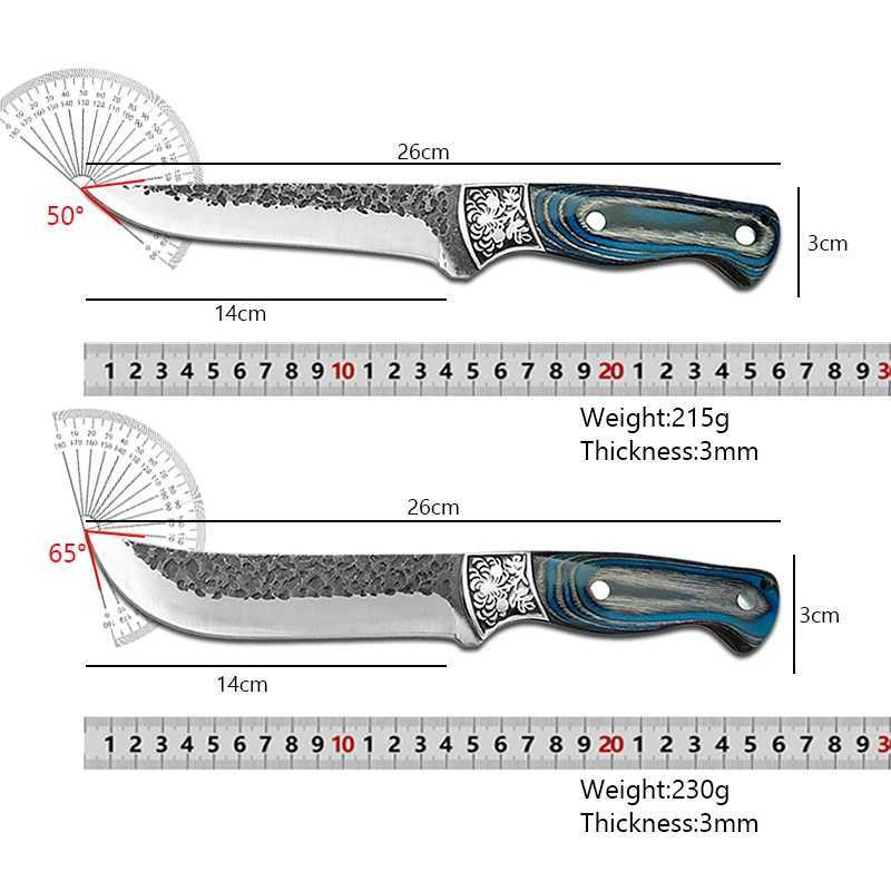 Kitchen lawn mower forged Boning knife sharp chefs knife meat cutting knife vegetable slicing barbecue fishing practical knife with sheath Y241227