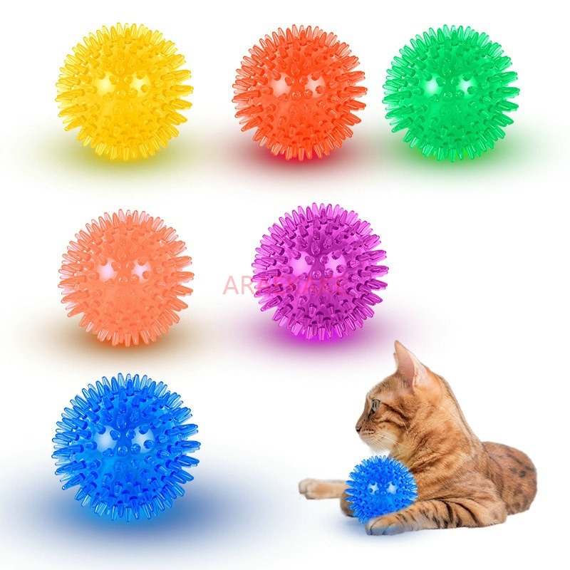 1PCS Toy ball squeaking dog ball TPR sound grinding training pointed prick pet ball cat dog toy training ball