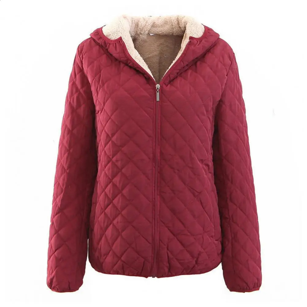Womens Jacket Warm Lamb Fleece Parkas Winter Jackets Mid Length Korean Edition Hooded Fit Plus Cotton Coat 241226Z