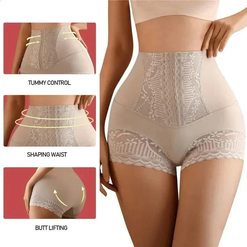 Womens Shapewear Panties High Waist Flat Belly Shorts Butt Lifter Body Shaper Slimming Underwear Postpartum Shaping Panty 241217