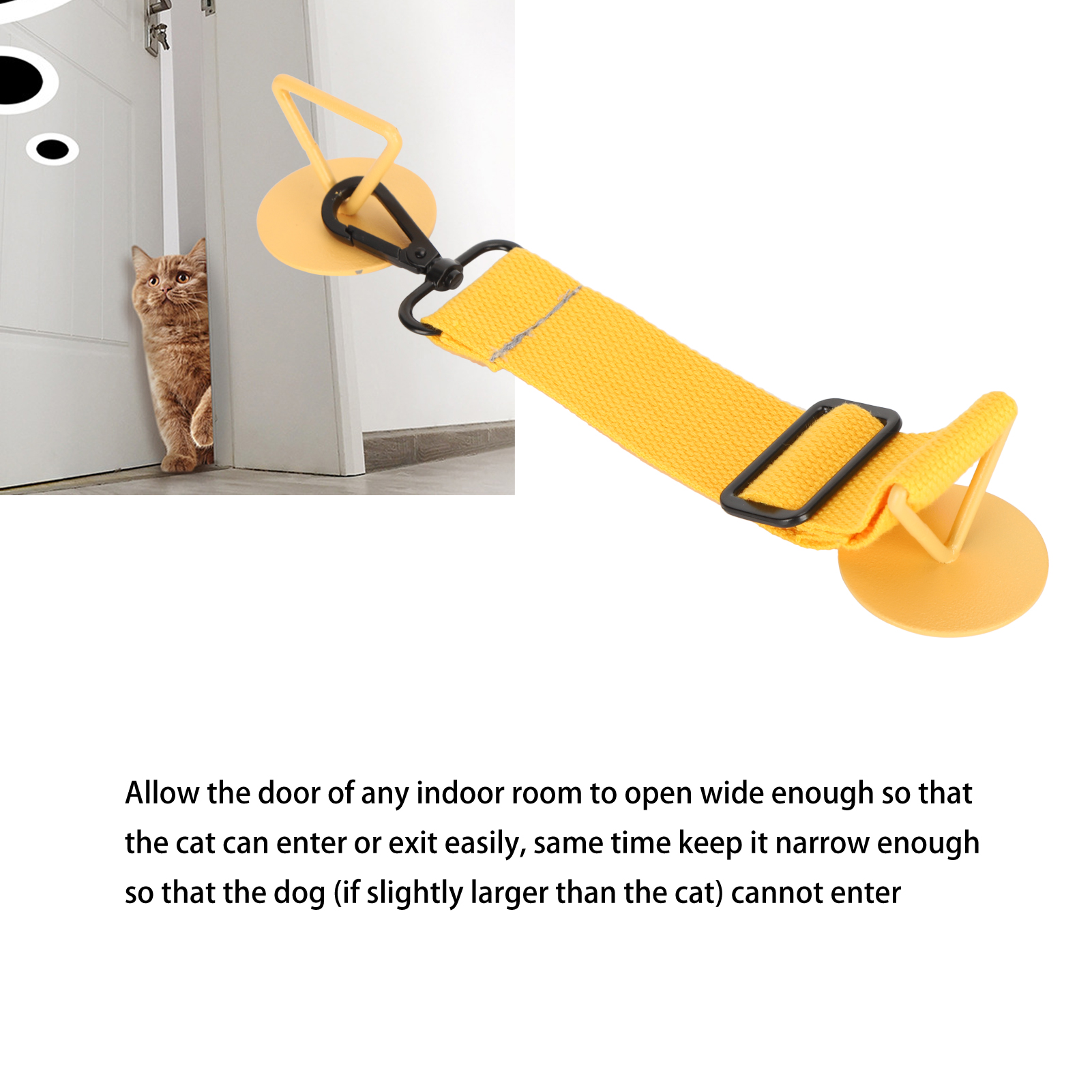 Door Strap Lock Adjustable Pet Door Stopper Dog Proof Cat Entry Stick Strap Lock