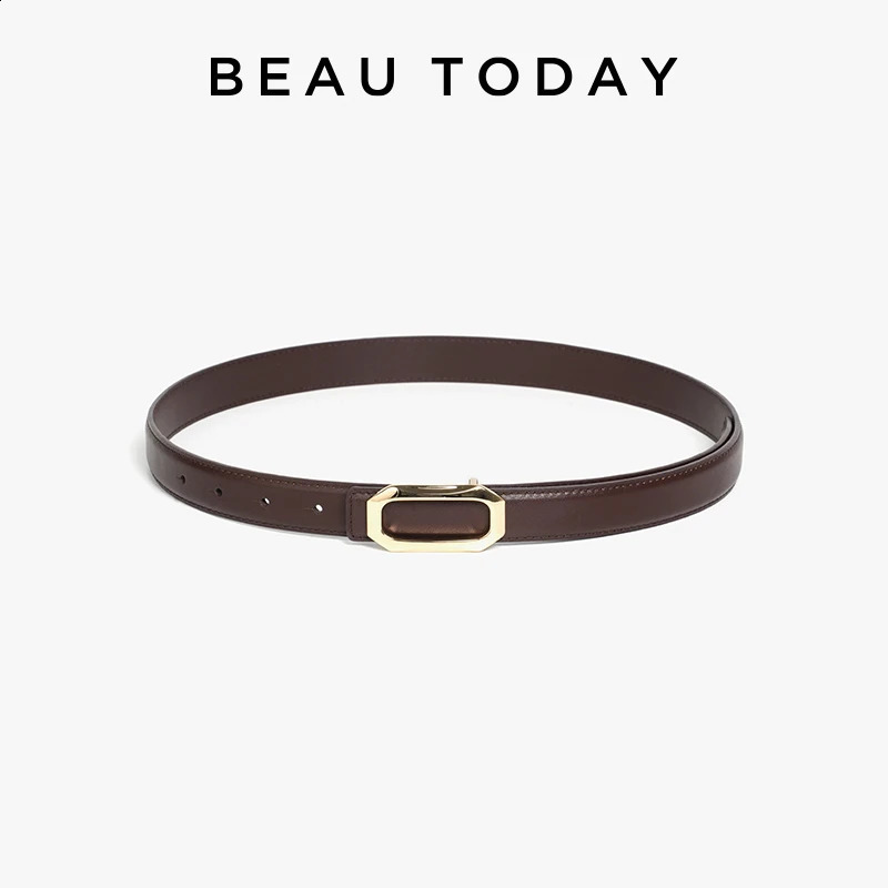 BEAUTODAY Casual Belts Women Genuine Cow Leather Metal Square Buckle Waistband Female Accessories Handmade 91112 241226
