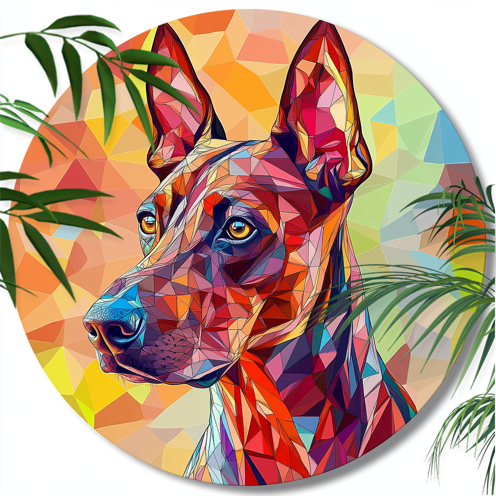 Custom Doberman Pinscher Pet Ornament - Waterproof Circular Aluminum Decorative Painting, Rust-Free Pet Souvenir Tombstone