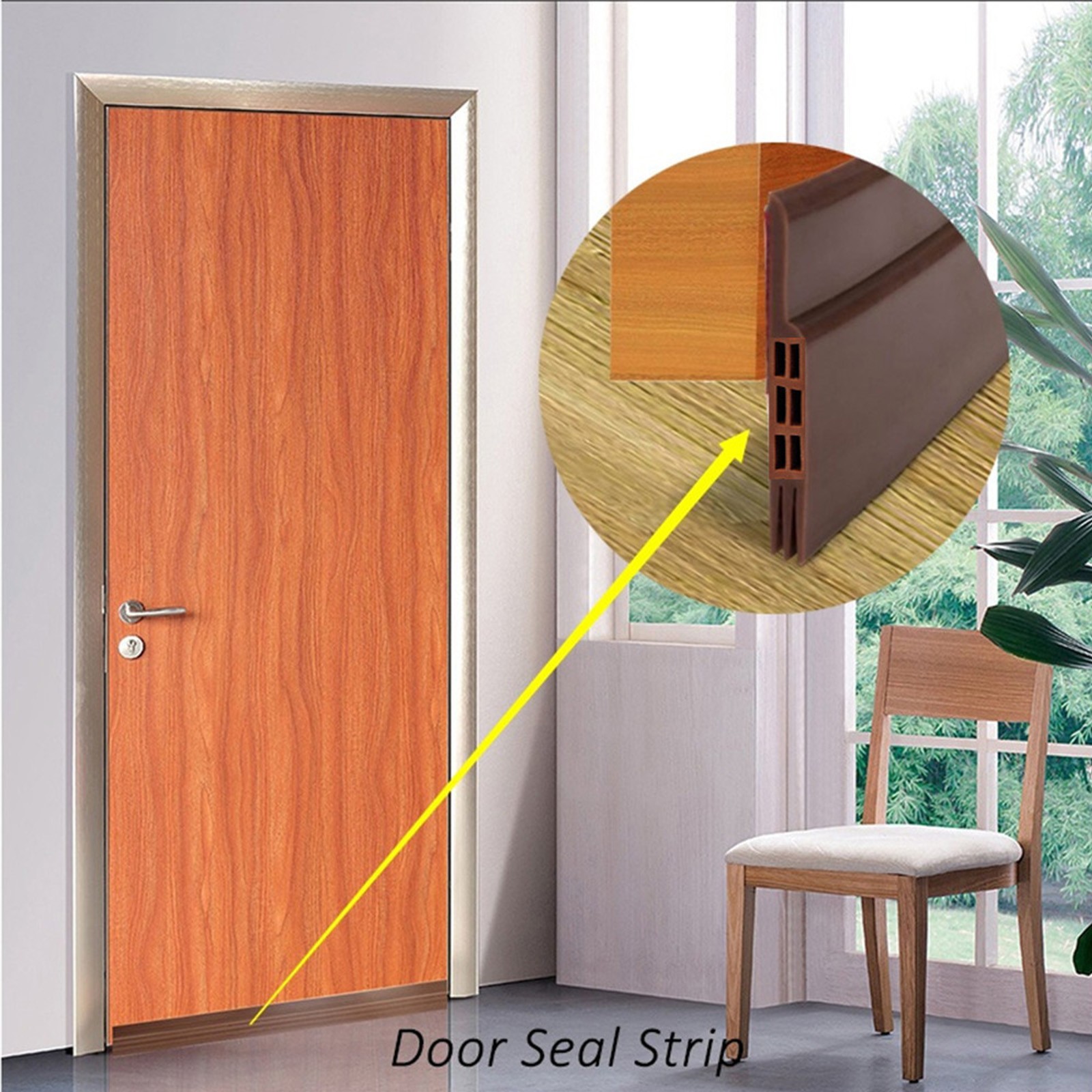 1M Waterproof Under Door Draft Stopper Seal Strip nsect Proof Waterproof Draft Excluder Strip Self Adhesive Tape Bottom Strip