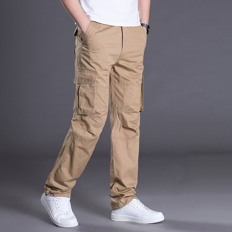 2025 Spring Autumn Cargo Pants Casual Mens Baggy Regular Cotton Trousers Male Combat Tactical Pants Multi Pockets