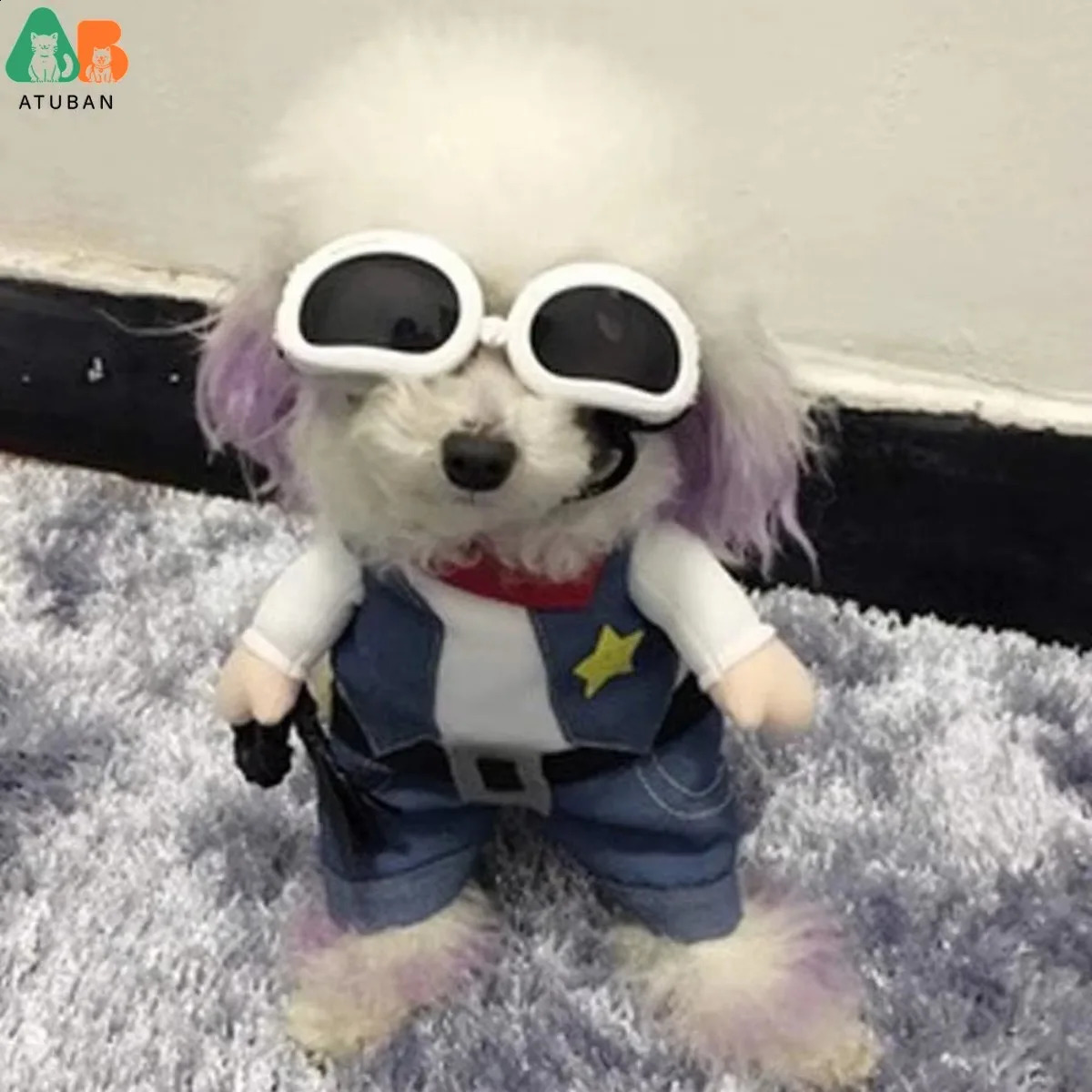 Pet Dog Cat Halloween CostumesWest Cowboy Uniform with HatFunny Pet Cowboy OutfitClothing Funny Costume for Cats Small Dogs 241225