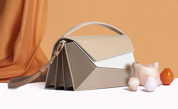 2025 New Trkiye Style Geometric Design Contrast Rhombic Organ Small Square Bag High Texture One Shoulder Crossbody