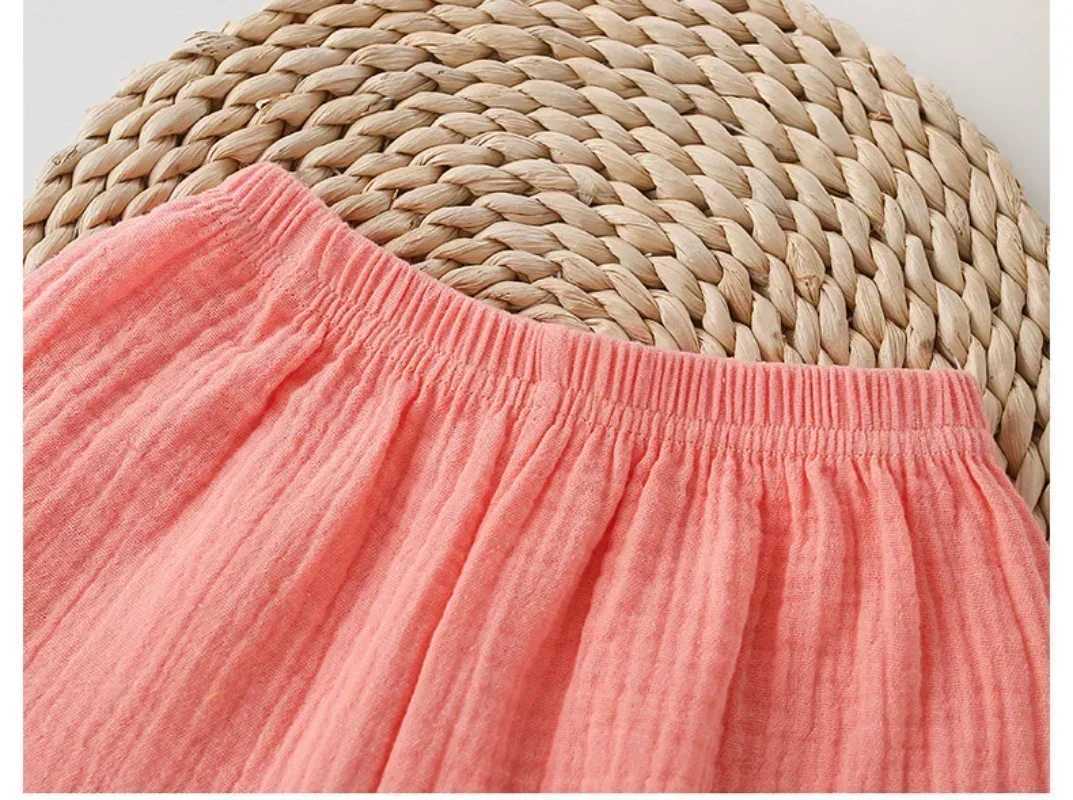 Cotton Muslin Shorts for Children Infant Korea Style Summer Beach Short Pants Bottom for Baby Clothes Girls Boy 4 6 8 10 12 Yrs W241227