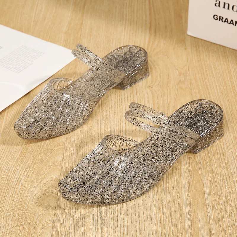 High Quality Fashion Womens Sandals Shoes Summer Breathable Casual Ladies Pointed Sandals Mom Transparent No-slips Slipper Lady Flips Flop T241227
