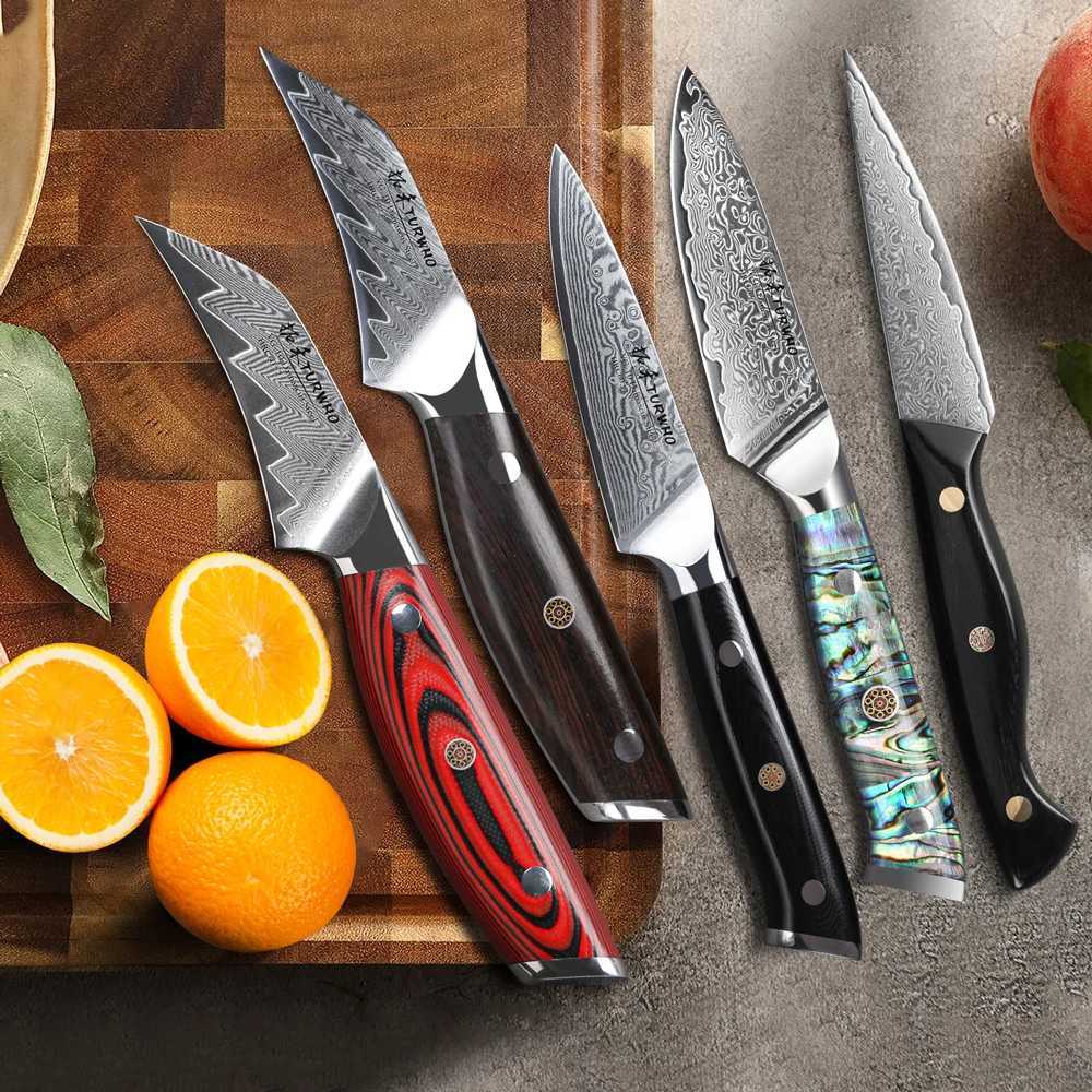 TURWHO professional kitchen knife with 67 layers Damascus steel kitchen chef knife fruit peeler and vegetable peeler knife kitchen tools Y241227