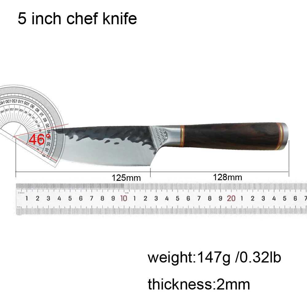 RZD forged steel chef cooking knife 5-inch fruit knife 5CR15mov blade cover camping pocket tool accessories Y241227