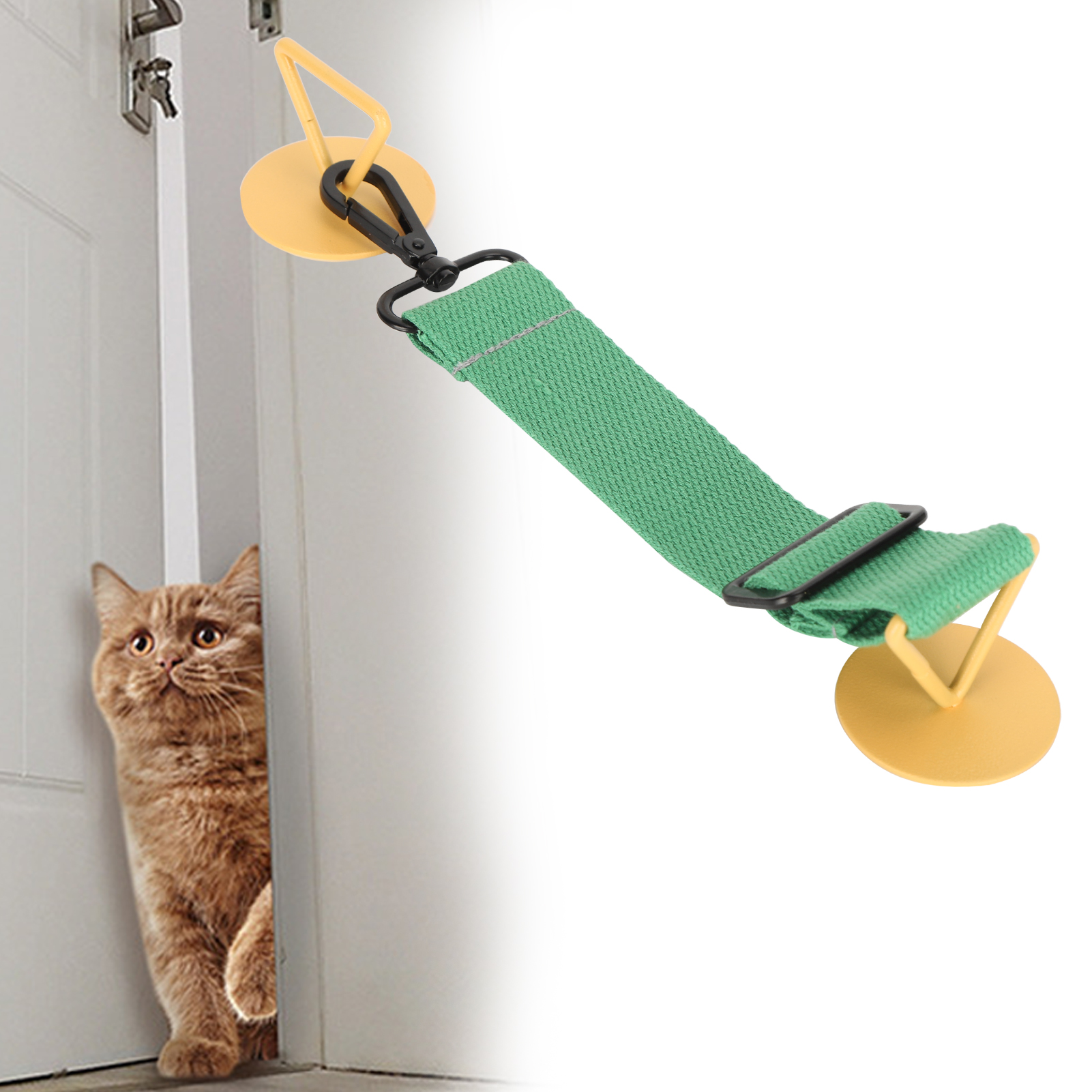 Door Strap Lock Adjustable Pet Door Stopper Dog Proof Cat Entry Stick Strap Lock