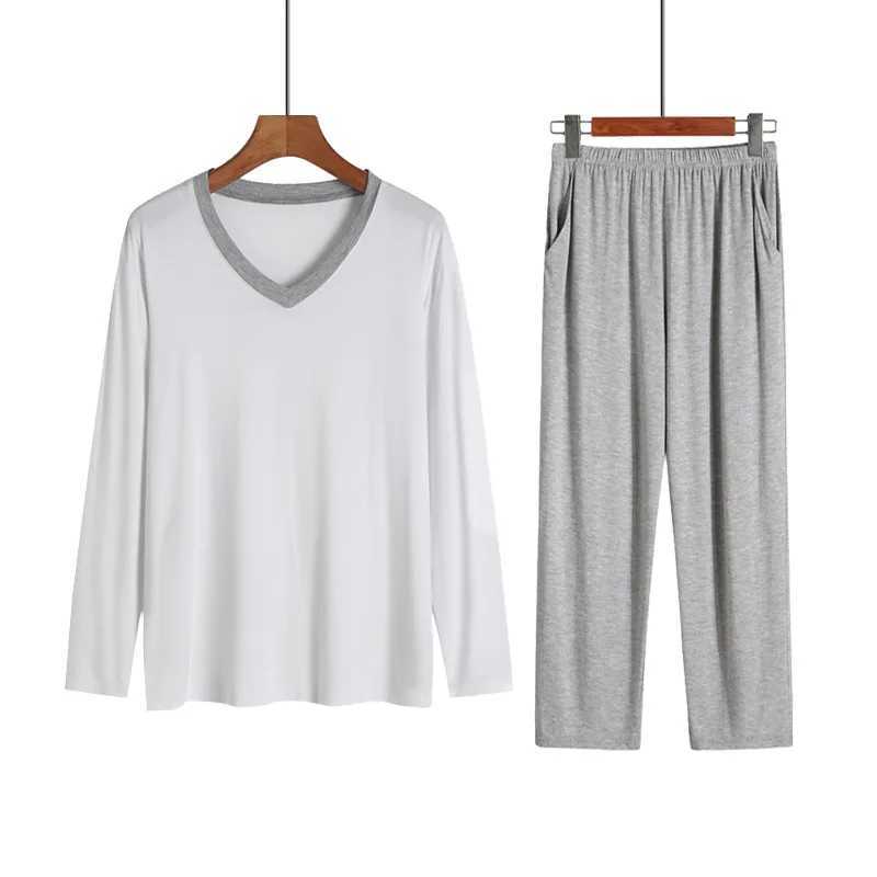 Autumn and Winter Modal Mens Pajamas Home Clothes Long Sleeved Long Pants Loose Casual Plus Size Pyjamas Men Sleepwear ClothesXJ241227
