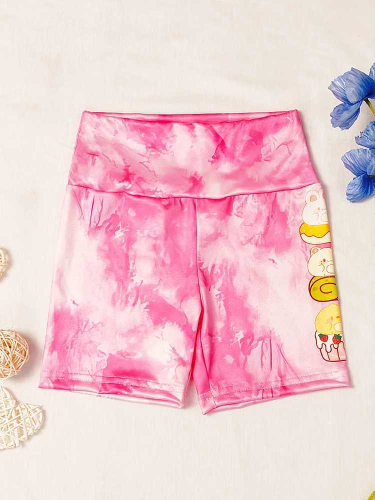3PCS 4-7T Summer Girl Casual Cute Shorts Girls sports Tie Dye Shorts Clothing Parajama Sports Leisure Casual for Children W241227