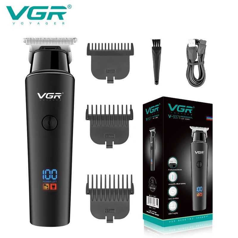 VGR Hair Cutting Machine Professional Hair Clipper Beard Barber Electric Hair Trimmer Men USB Rechargeable LED Display V-937 W241227