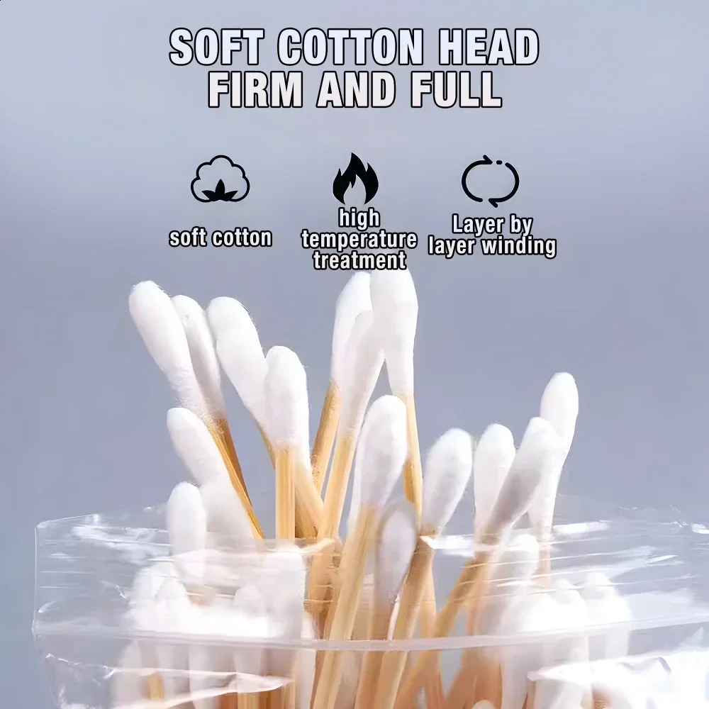 1000Pcs Double Head Cotton Swab Women Makeup Cotton Buds Tip for Wood Sticks Nose Ears Cleaning Health Care Tools 241226