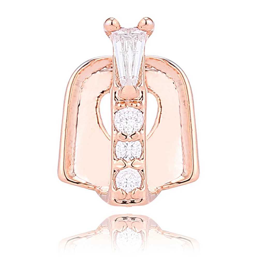 Hip Hop 1pc d Out Single Teeth Grillz Cubic Zircon Cs Micro Pave Top Charm Grills For Men Women Jewelry W241227