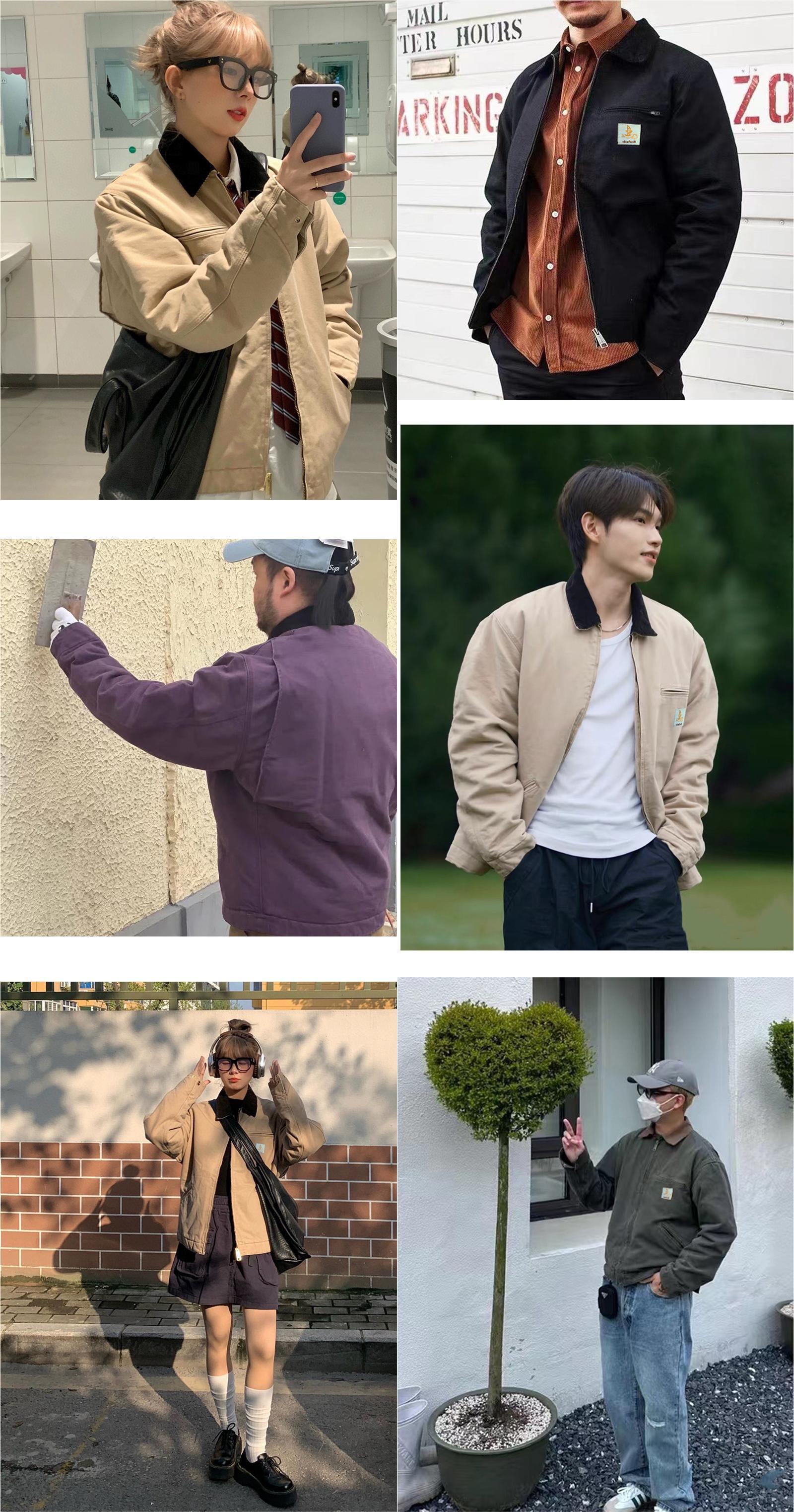 Casual Vintage Washed Corduroy Collar Jeans Spring Vty Utility Mesh Ing Work Wear Canvas Denim Detroit Jacket For Men