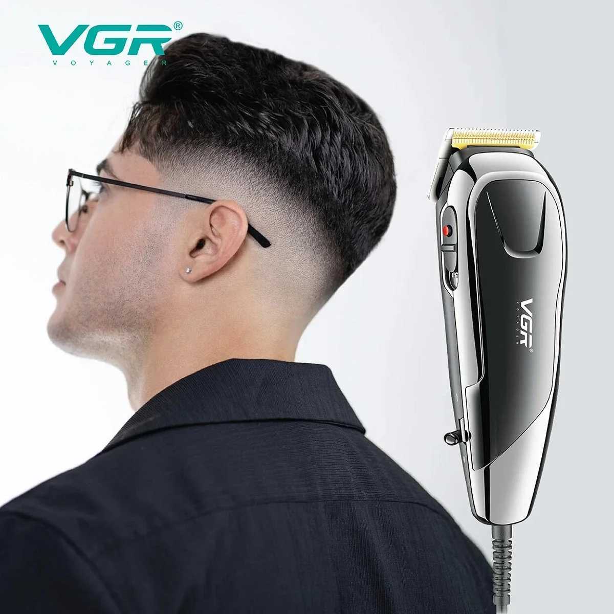 VGR Hair Clipper Professional Hair Cutting Machine Adjustable Barber Electric Hair Trimmer Wired Haircut Clipper for Men V-127 W241227