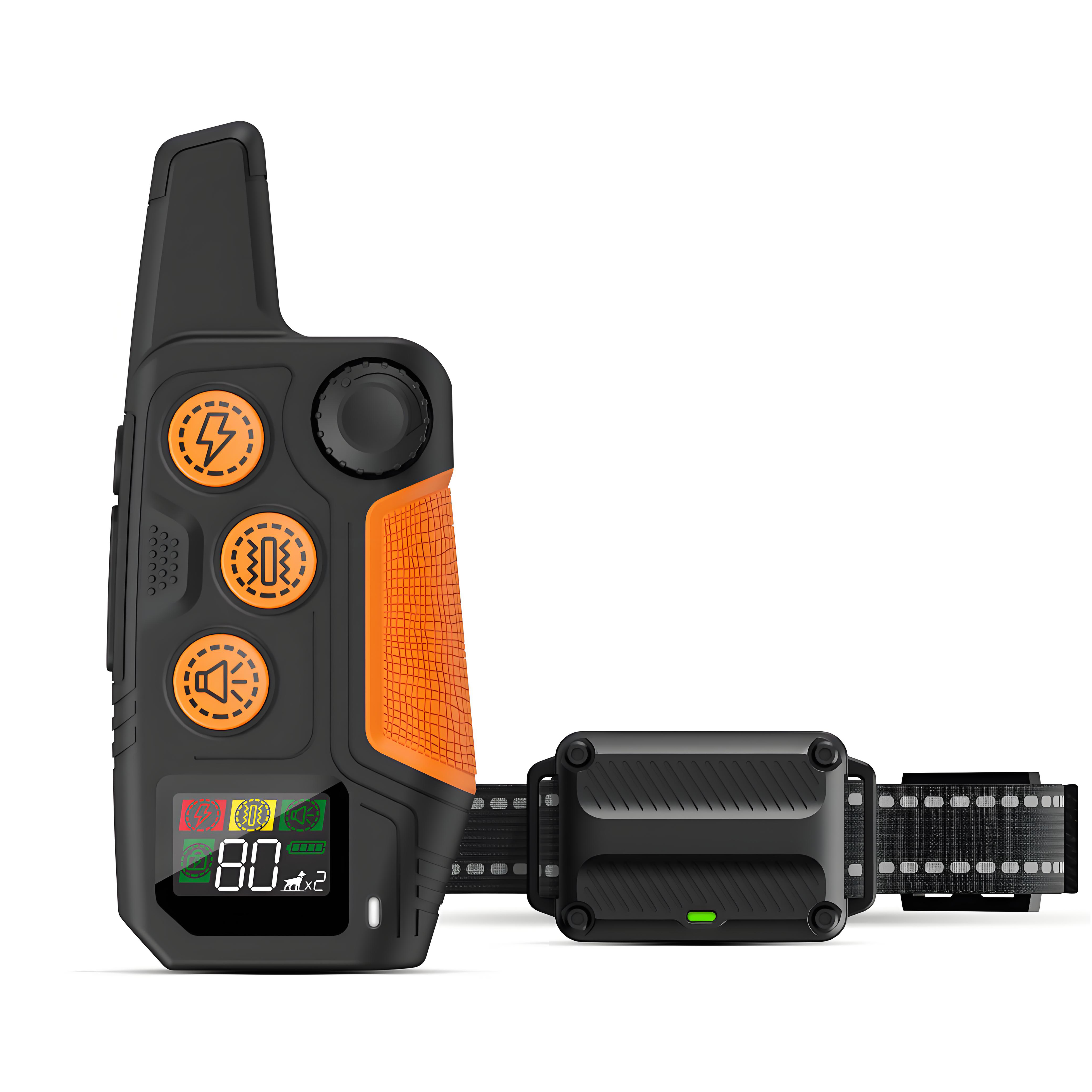 Portable Dog Training Collar, Sound, Vibration, Shock, Color LCD, USB Charging, Waterproof Bark Stopper Collar