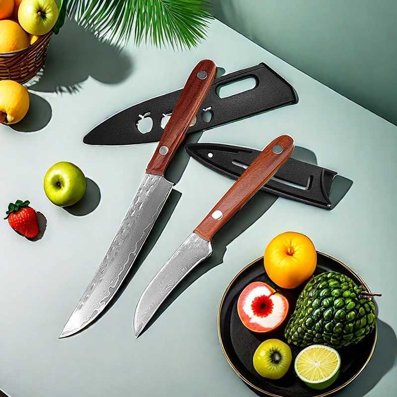 Damascus steel kitchen knife Bonin meat slicer chefs utility knife barbecue steak chopped fruits side dish tools Y241227
