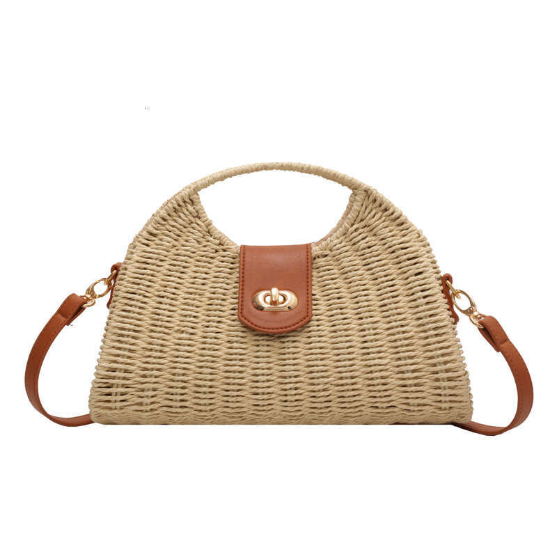 Handheld Straw Women In Spring And Summer, New Woven Crossbody For Leisure Vacation, Beach Shoulder Bag