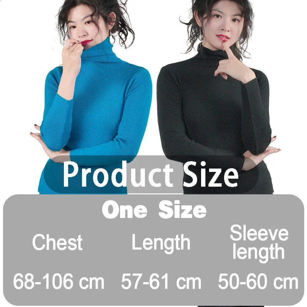 Turtleneck Sweater Women Pullover Knitwear Slim Jumpers Long Sleeve Autumn Winter Warm Tops Woman Sweaters Clothing Jersey 241223