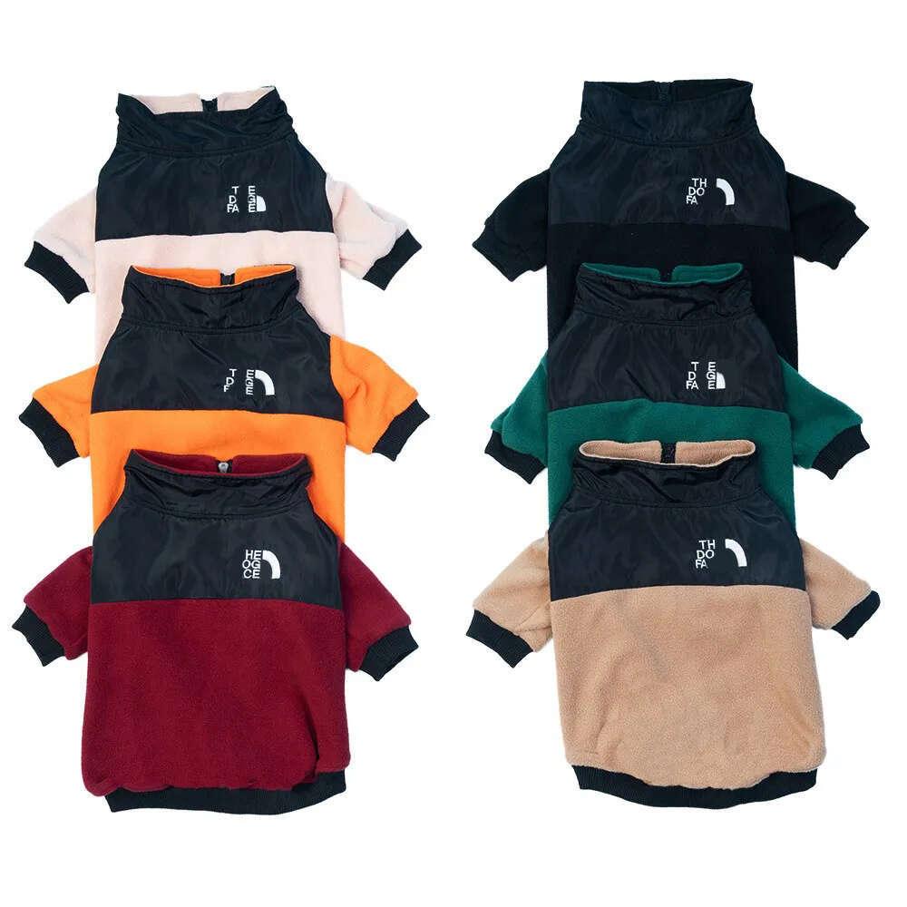 Soft Warm Fleece Hoodie Splicing Designer Apparel The Dog Face Coats Pet Winter Jacket Cold Weather Clothes for Small Medium Dogs XXXL Black A158