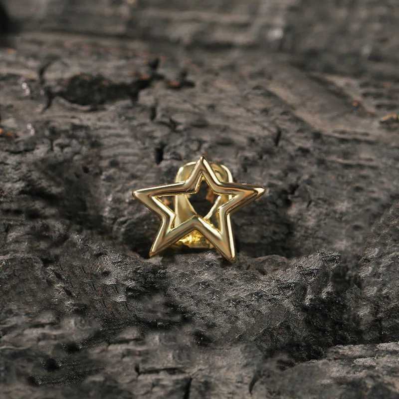 Hip hop punk hollow pentagonal Grilz gold silver teeth Cs for women and men jewelry Halloween W241227