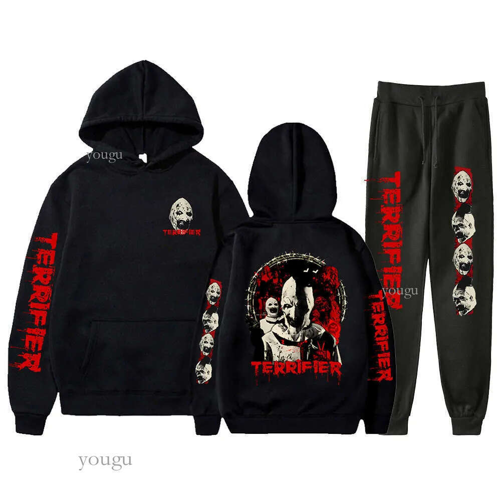 Halween Terrifier Movie Messa Jogger Con Cappuccio Pantaloni Da Due Pezzi Feotn…