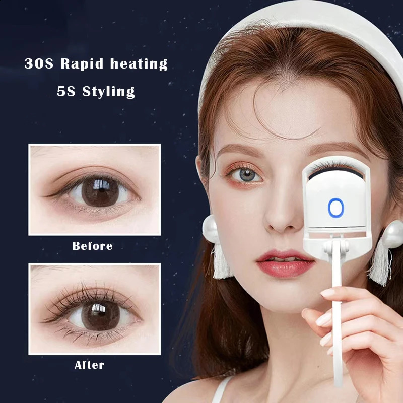 Portable Electric Heated Eyelash Curler Comb Eye Lash Long Lasting Eyelashes Curls Thermal Eyelash Curler Makeup Tools 241226ww