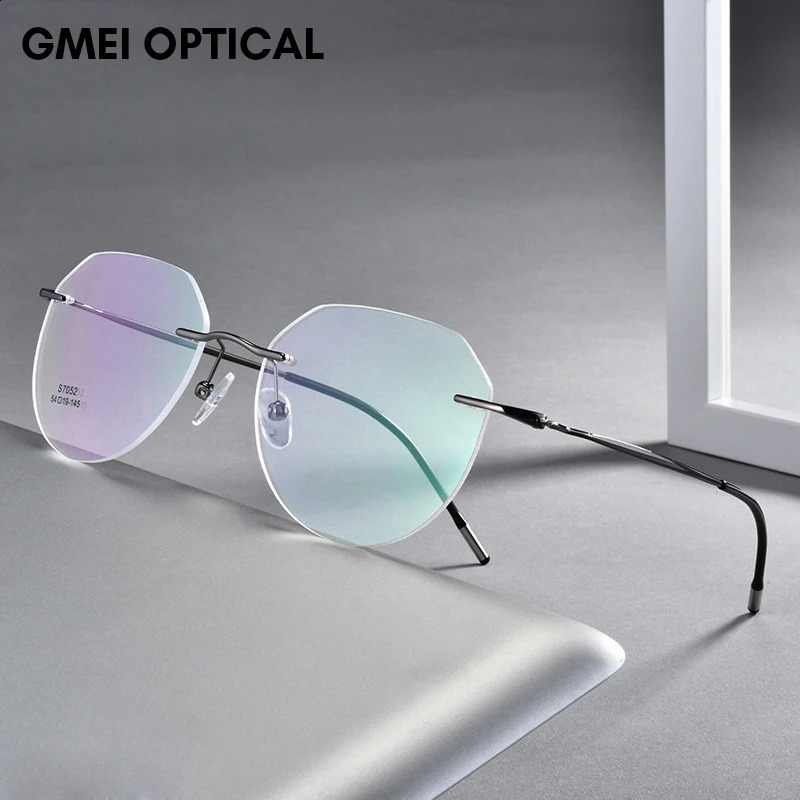 Ultralight Alloy Rimless Men Glasses Frame Square Eyeglasses Myopia Prescription Frames For Women Optical Eye Glass 241227