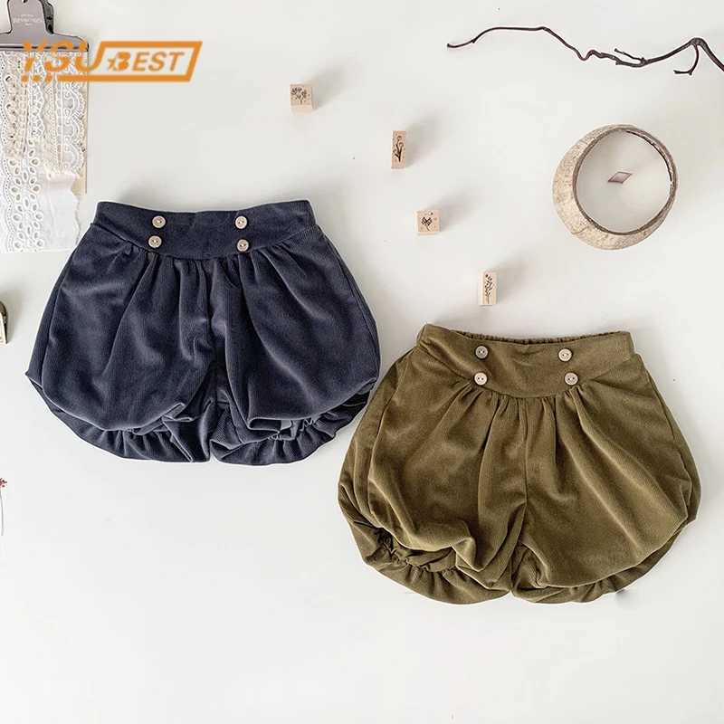 Kids Baby Girls Solid Color Velvet Childrens Clothing Shorts Autumn Winter Baby Girls Children Lantern Shorts W241227