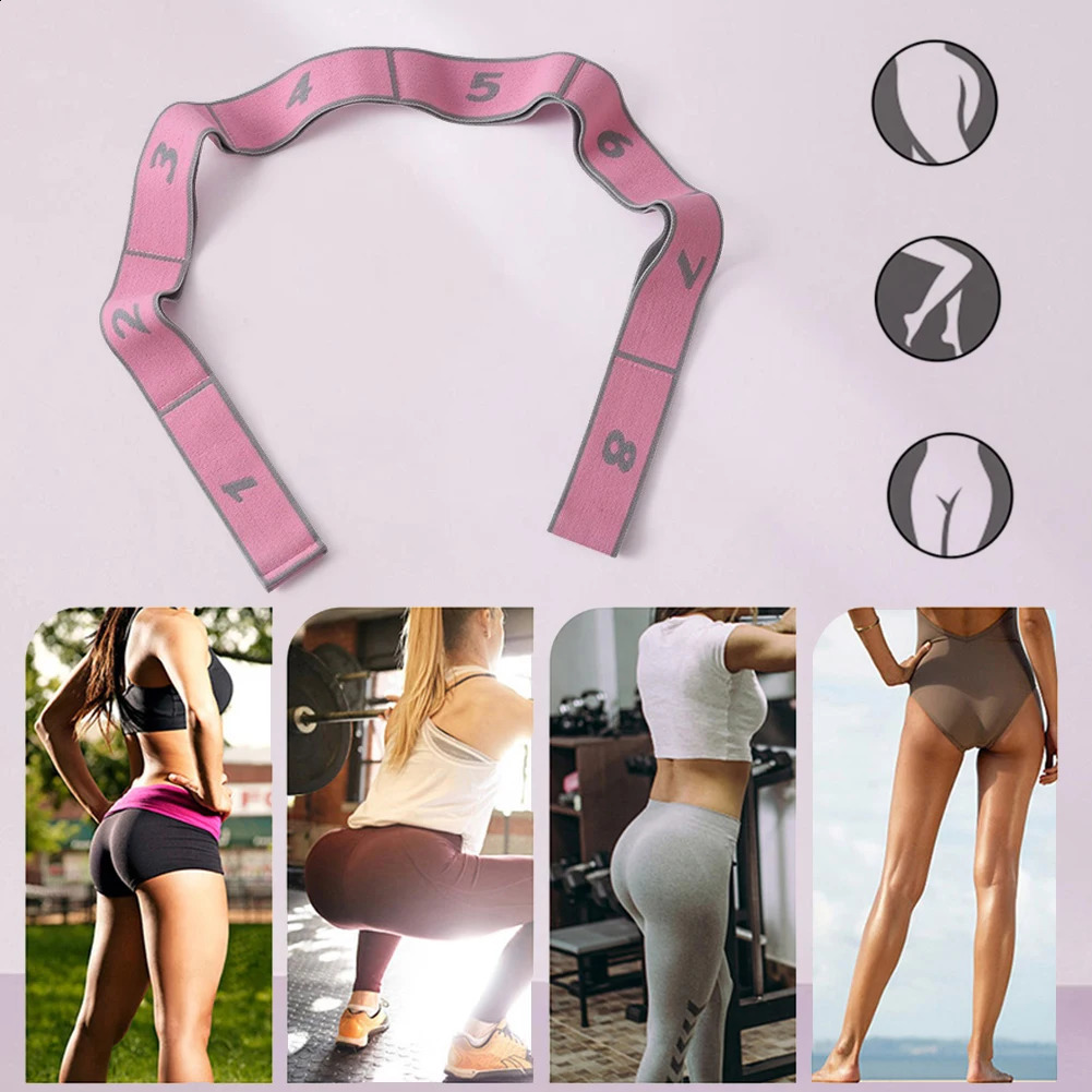 Yoga Strap Multifunctional Stretch Resistance Band with 8 Numbers Stretching Bands for and Physical Therapy 241216