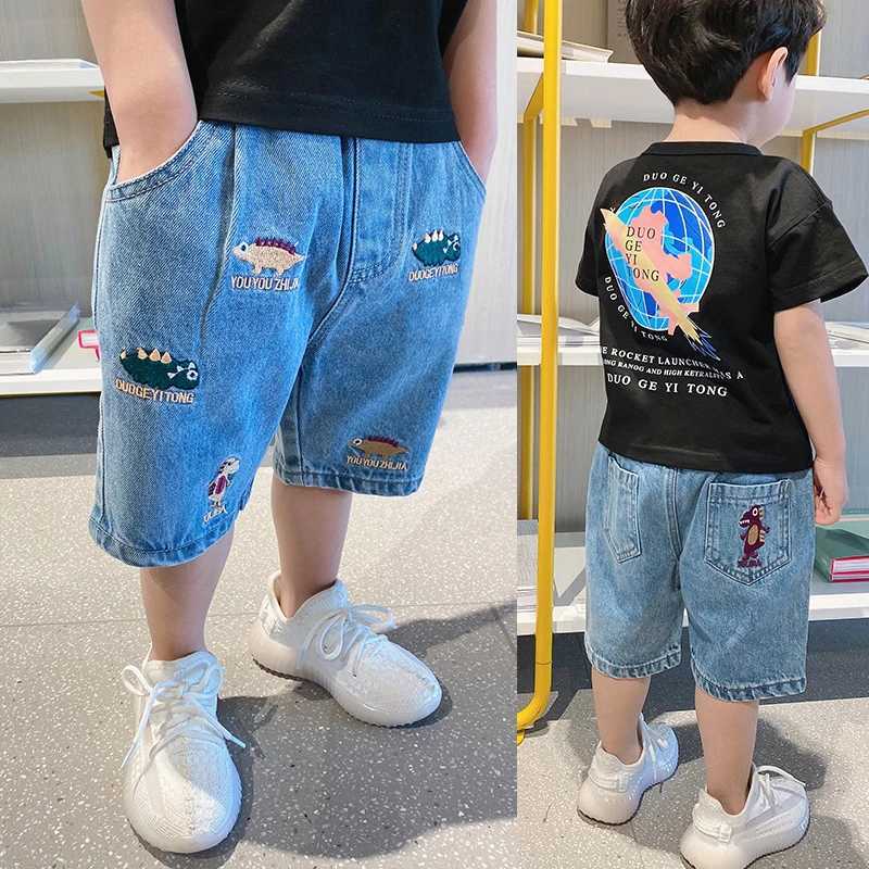 IENENS Childrens Boys Beach Shorts Jeans Childrens Clothing Pants Denim Clothing Bermuda Baby Childrens Casual Trousers W241227