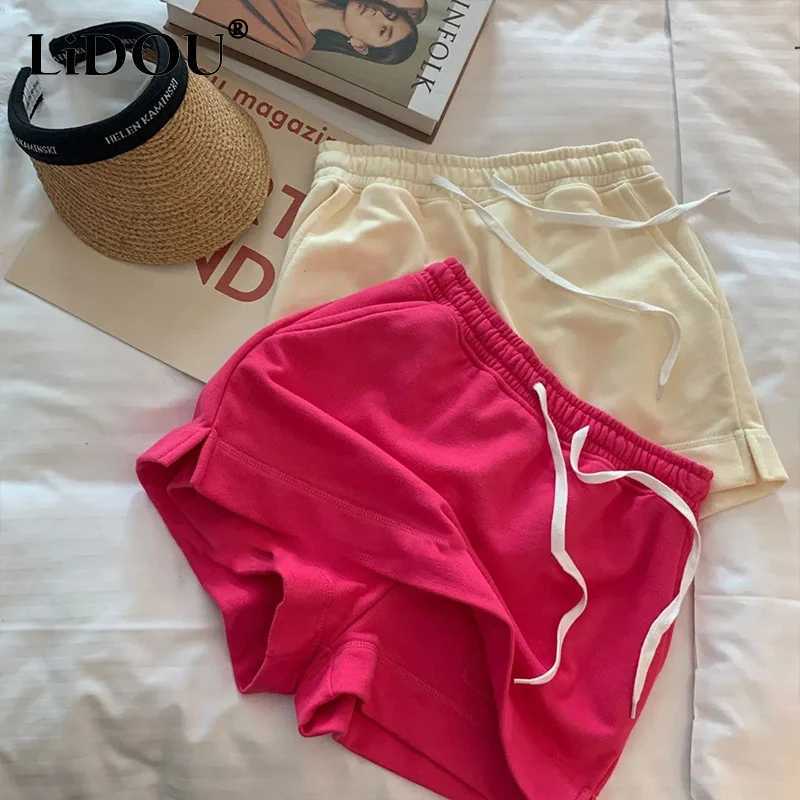 2023 New Korean Fashion Summer Shorts for Girl Sports Chic Solid Color Cute Kawaii Anime Sweet Aesthetic Childrens Trousers W241227