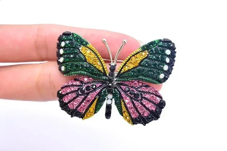 color butterfly brooch pin Crystal from Austrian Personalized animal brooches collar with accessories 241227