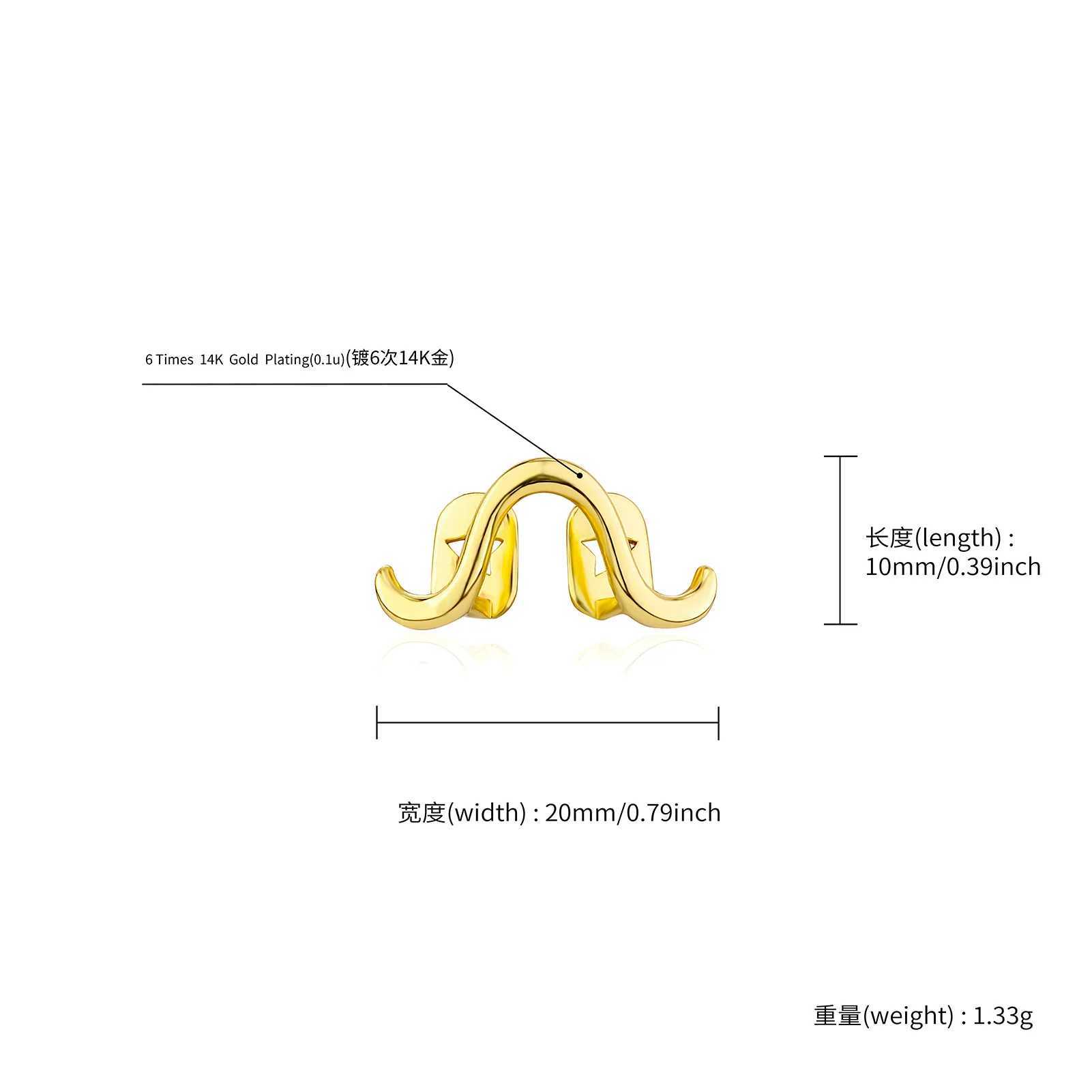 TOPGRILLZ Hip Double Tooth Cs Gold Color Grillz Unisex Top Dental Grill Teeth Cs Halloween Cosplay Gift W241227