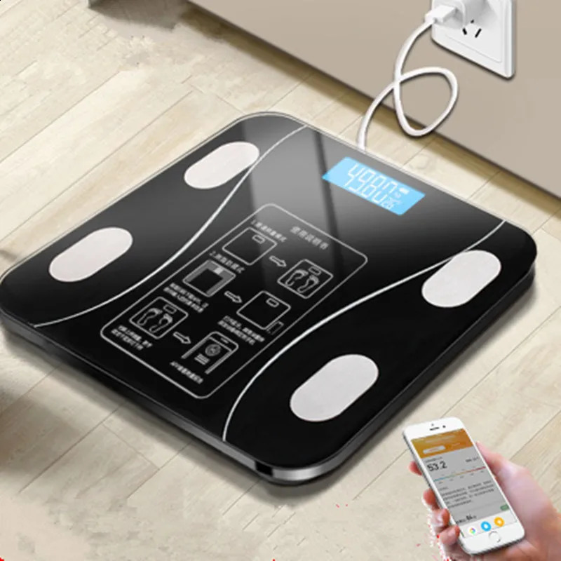 Smart Body Fitness Compositions Health Analyzer with Smartphone App Scale USB Rechargeable Wireless Digital Weight Scale 241226