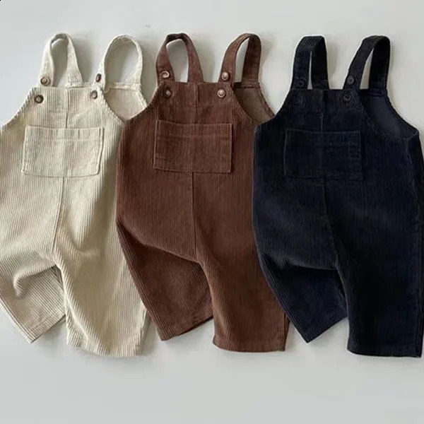 Korean Ins childrens clothing autumn and winter for boys and girls corduroy Korean casual overalls pantalones de 241226