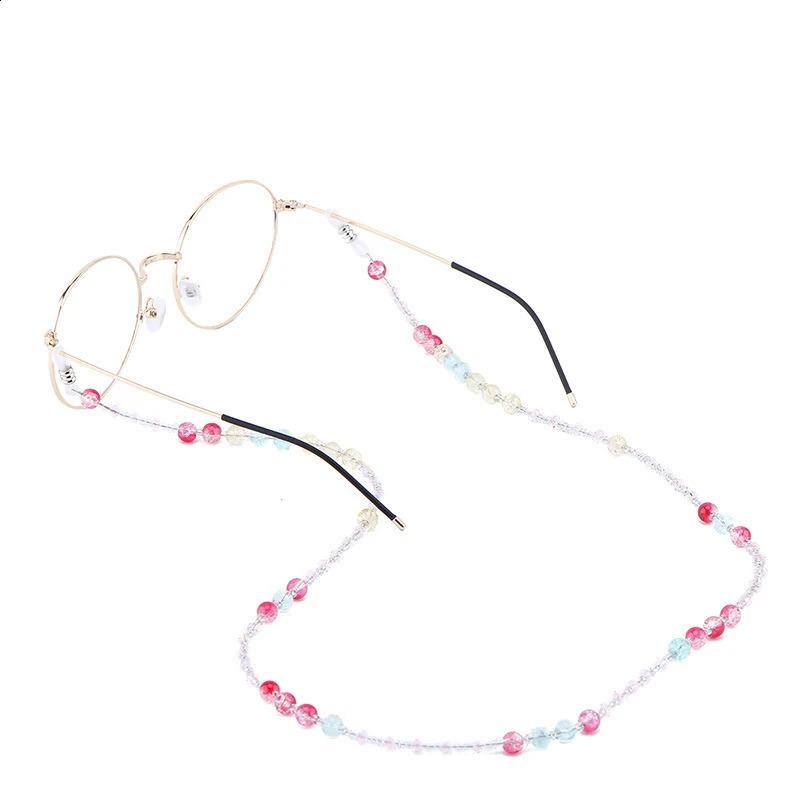 10pcs Glass Crystal Beaded Women Girl Reading Spectacle Sunglasses Eyeglasses Cord Chain Glasses Anti Slip Holder C051 241226