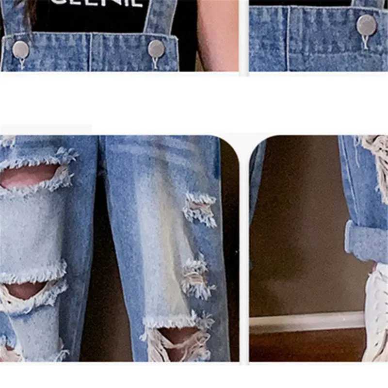 Cool hole girl jumpsuit summer fashion destination torn jeans covered childrens street clothing broken clothing 4 5 6 8 9 10 12 14 years old W241227